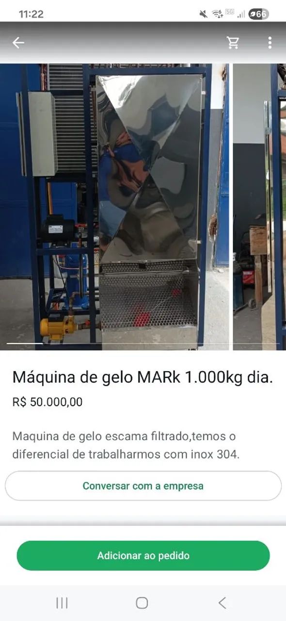 Maquina de gelo escama 1Tonelada.