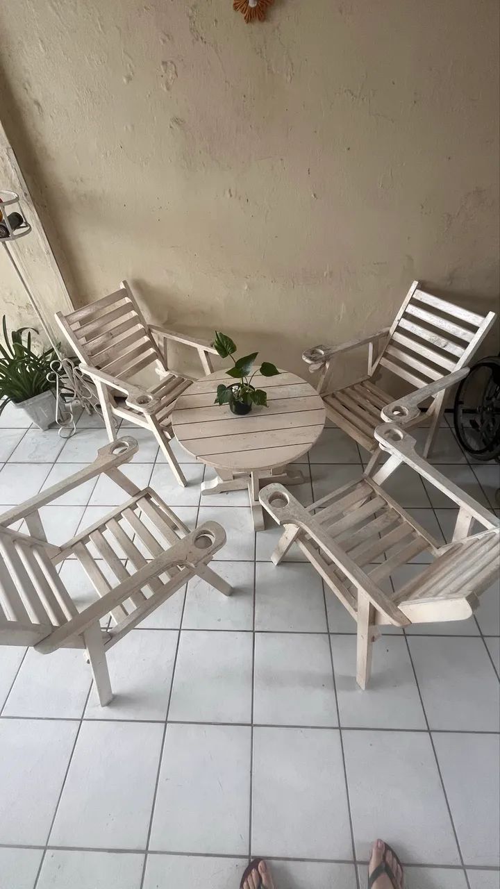 Conjunto de cadeiras de varanda e jardim 