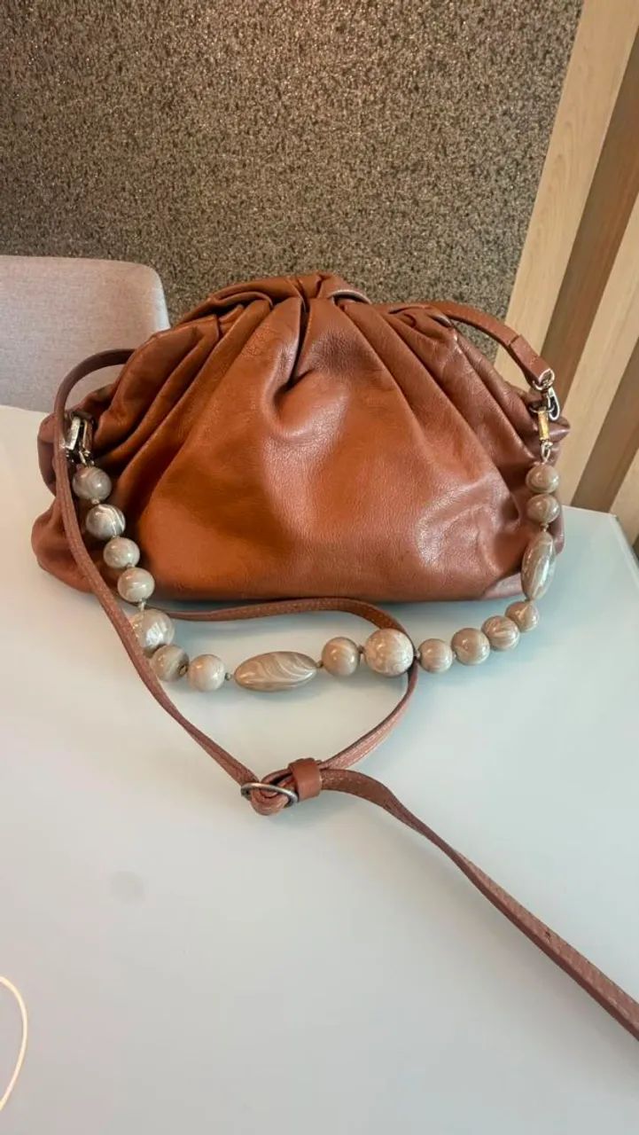 Bolsa Arezzo Marrom Semi-Nova Coleção Nova Dois Tipos De Alça.