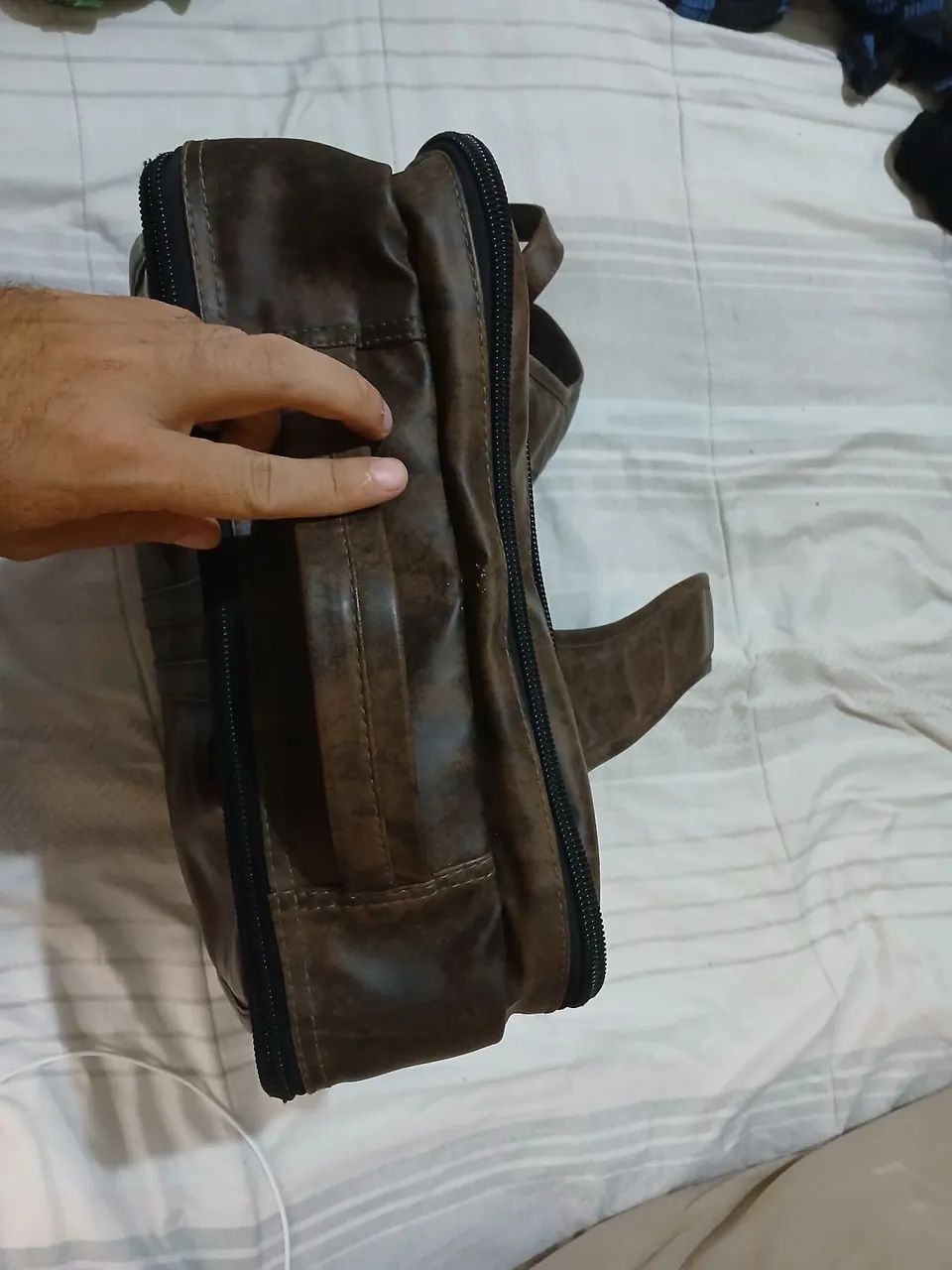 Mochila de couro Marron - Foto 4