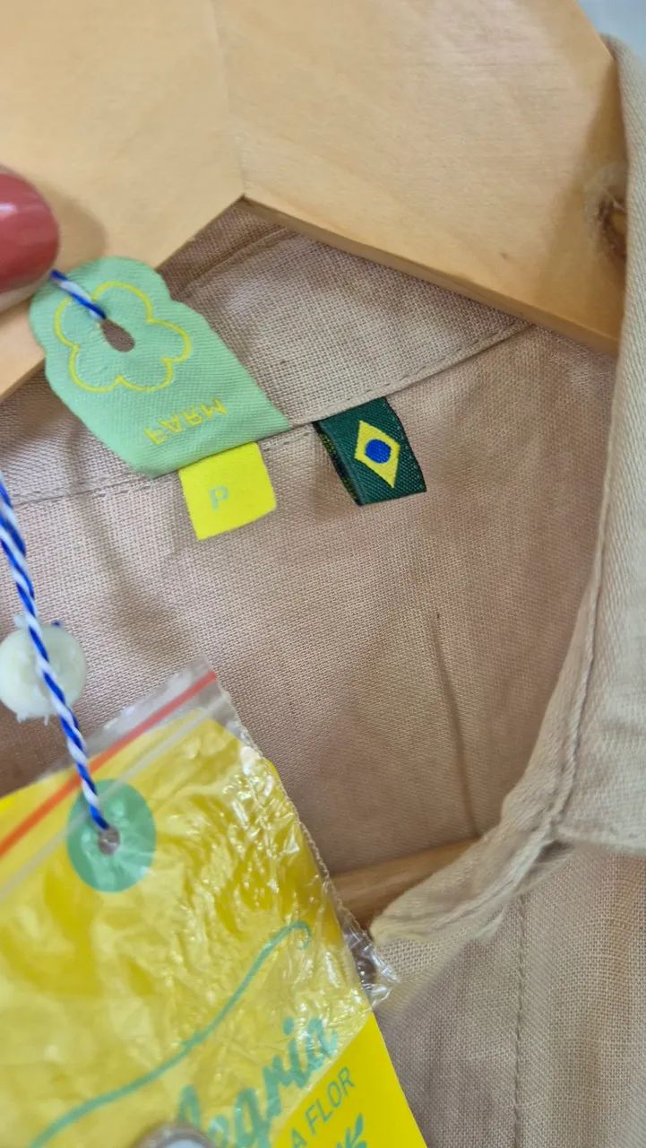 Camisa Bege Souk MANGA longa FARM - Foto 3