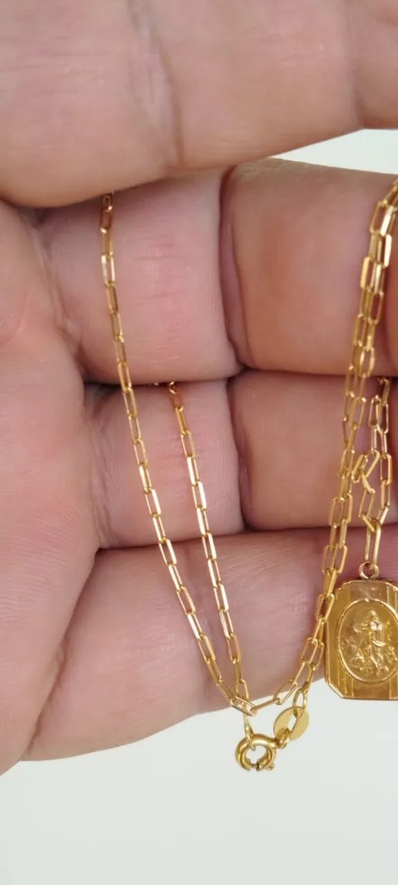 Colar, pingente , pulseira  , tres cores, ouro 18k - Foto 5