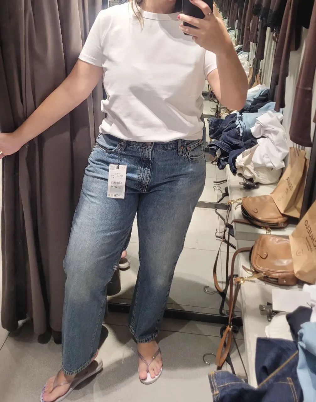 Calça jeans estilo mom - zara - 42 (veste 44) - Foto 3