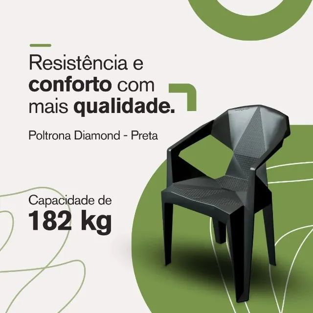 Jogo 4 Poltronas + Mesa Dobrável Plástica  - Foto 2