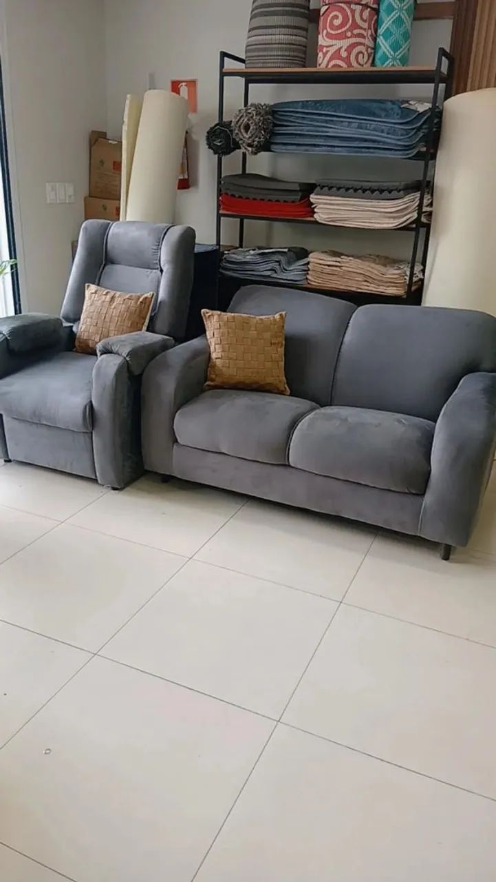 Sofá e poltrona top  pra vc descansar e relaxar com conforto ctt * - Foto 4