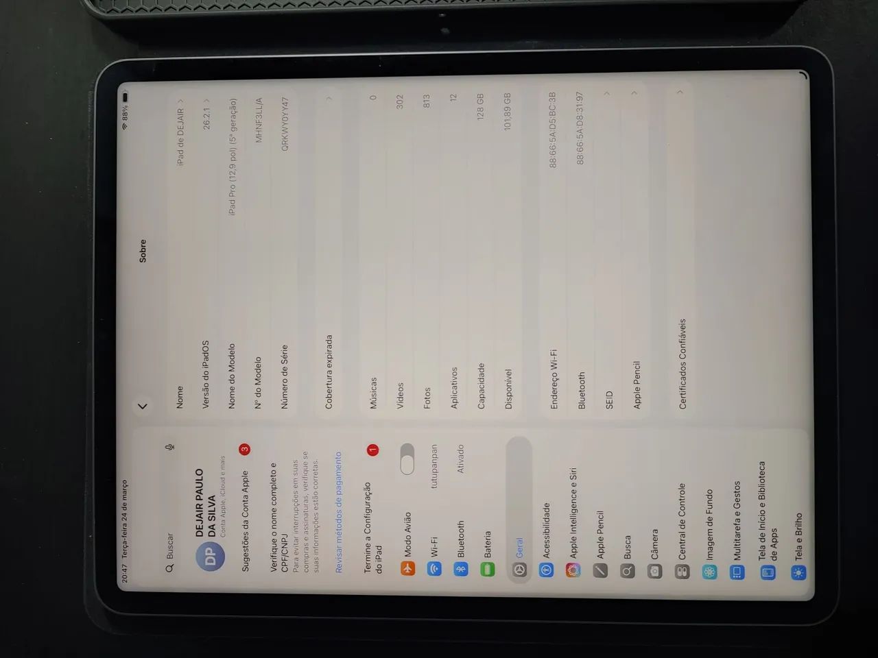 iPad Pro 12.9" M1 (5ª Geração) 128GB + Apple Pencil 2 + Capa Protetora - Foto 5
