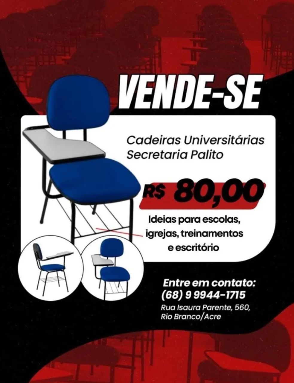 Cadeiras universitárias 