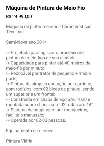 Máquina de pintar meio fio semi-nova ano 2014 - Foto 3