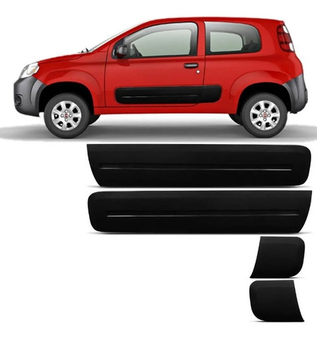 Friso Lateral Fiat Uno Vivace 4 Portas 2011/ - Mod Original Preto / Grafite