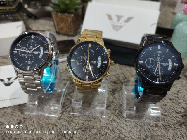 Reposição: Relógio sport nibosi original luxo ,o mais vendido a prova de água,top - Foto 4