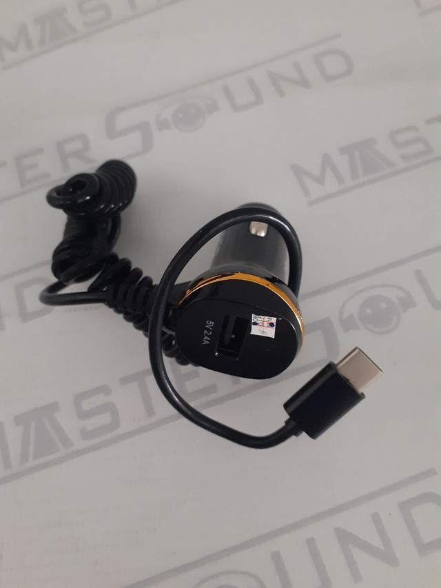 Kit carregador veicular. Com 1 entrada usb. Cabo fixo, com entrada tipo c. Novo. - Foto 2