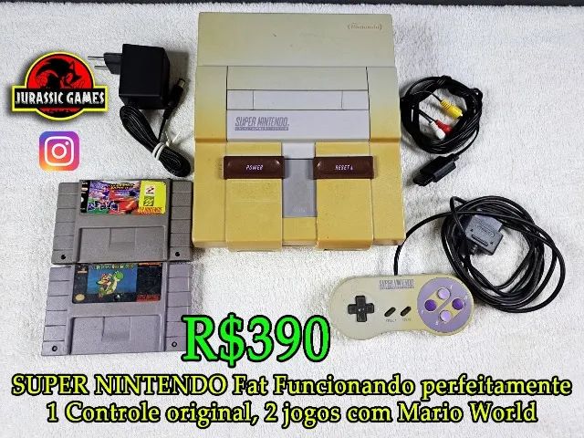 super nintendo 1 controle 1 jogo.