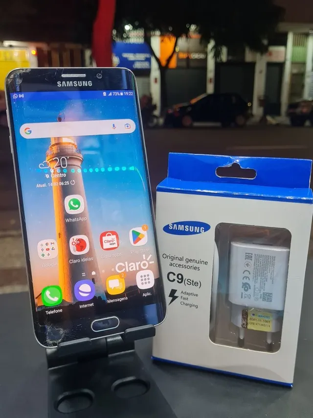 Celular Samsung S6 Edge Plus 64gb 4 Ram Carregador Cabo Tudo Funcionando
