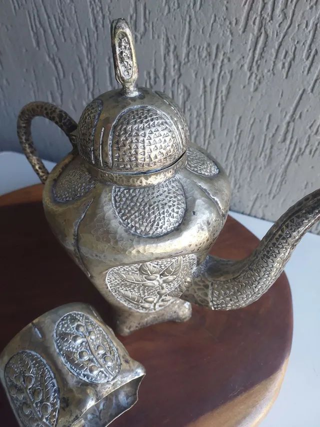 Antigo exuberante raro jogo chá café  bule Açucareiro Prata Méxicano - Foto 3