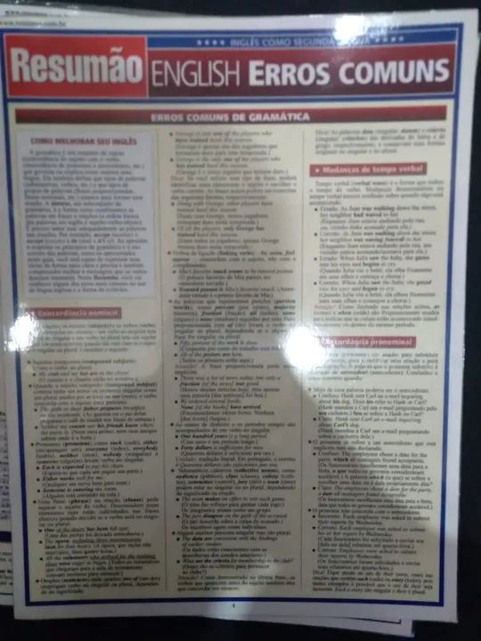 Inglês- 6 -Plastificado-Oração, Erros Comuns, Vocabulário, Verbos, Ortográfica e Gramática - Foto 4