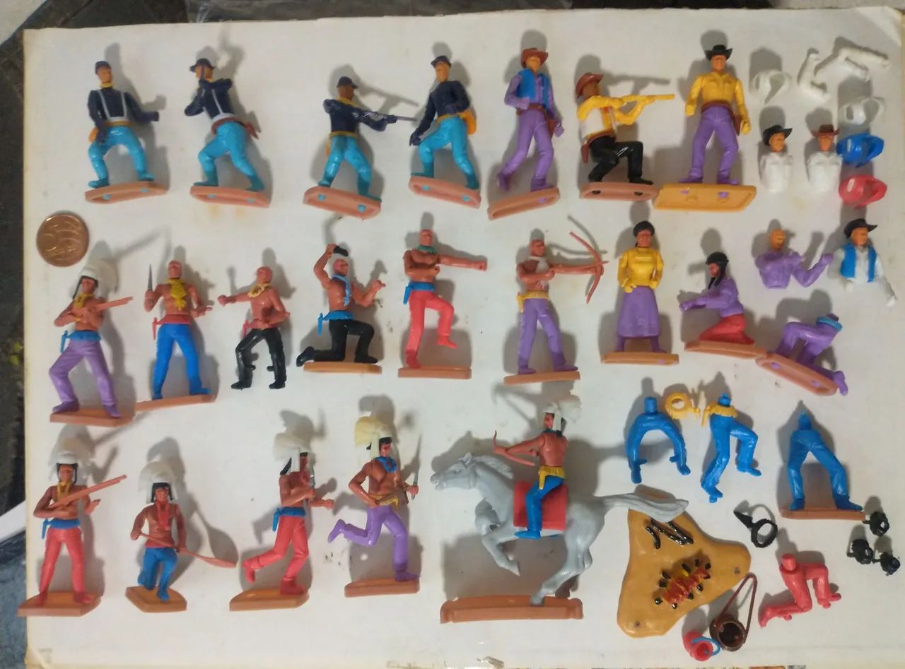 Bonecos de cowboy e índios Plasty - Forte apache 