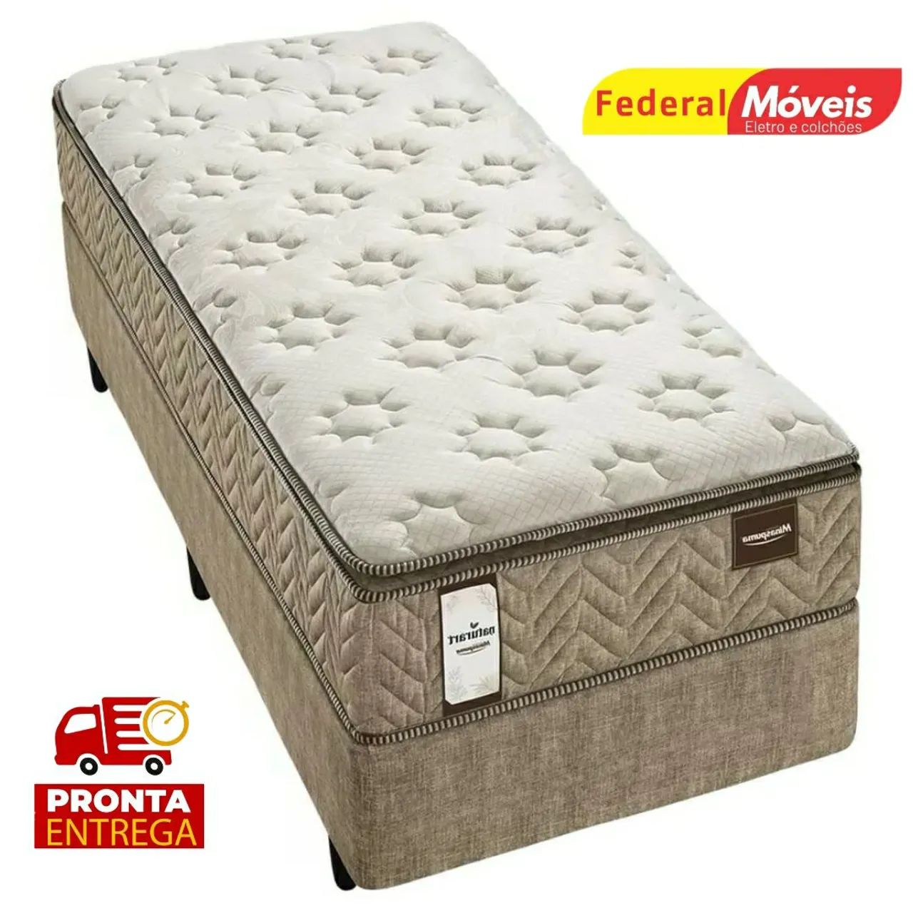 Conjunto Cama Box Solteiro 88x188x68cm Novo Pronta Entrega 