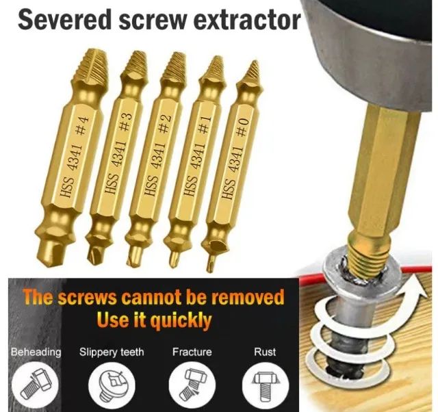Saca Parafuso Quebrado Danificado 2 A 12 Mm Jogo 6 Extrator Arduino Automação COD-FR62  