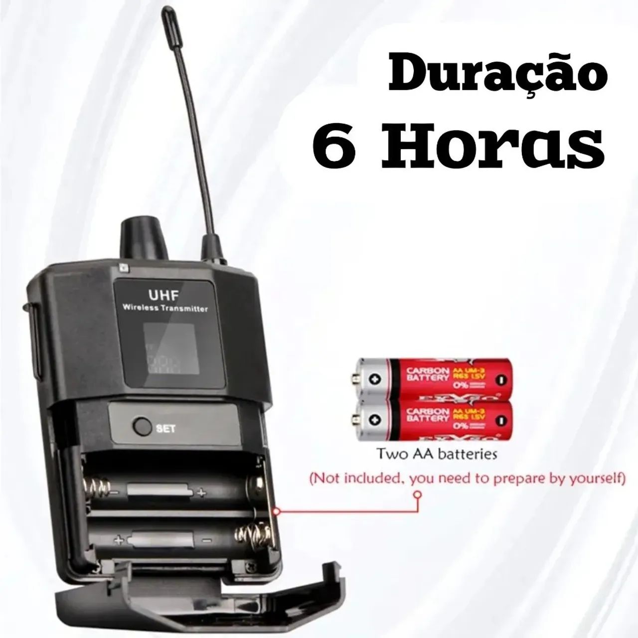 Microfone UHF Wireless Receptor  - Foto 2