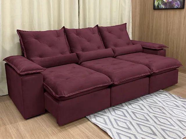 Sofá Retrátil Reclinável 2,70m Pillow Top e Molas Bonnel Oportunidade a64 - Foto 4