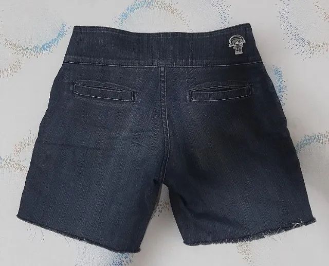 Short jeans azul marinho com elastano In Up - Foto 2