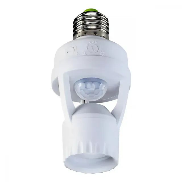 Sensor De Presença Para Lampada Soquete E27 Com Fotocélula - Ultima unidade