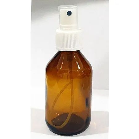 12 Frascos De Vidro Âmbar De 100 Ml Com Válvula Spray Branca
