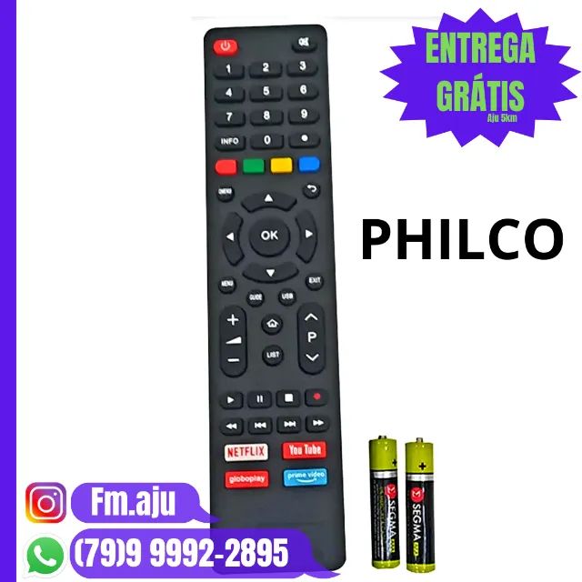 Controle remoto Philco TV Smart - Novo / Entrega Grátis 8km/ Garantia