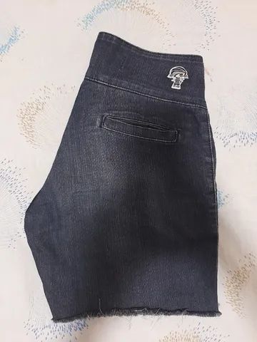Short jeans azul marinho com elastano In Up - Foto 3