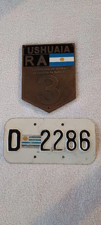 Plaquinhas decorativas de metal Ruta 3