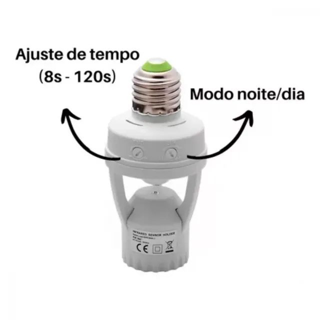 Sensor De Presença Para Lampada Soquete E27 Com Fotocélula - Ultima unidade - Foto 6
