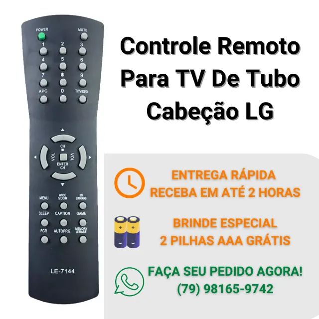 Controle Remoto Para Tv De Tubo Cabeção Lg - Foto 2