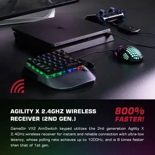 GameSir VX2 AimSwitch (TECLADO MECÂNICO SEM FIO COM MOUSE PARA