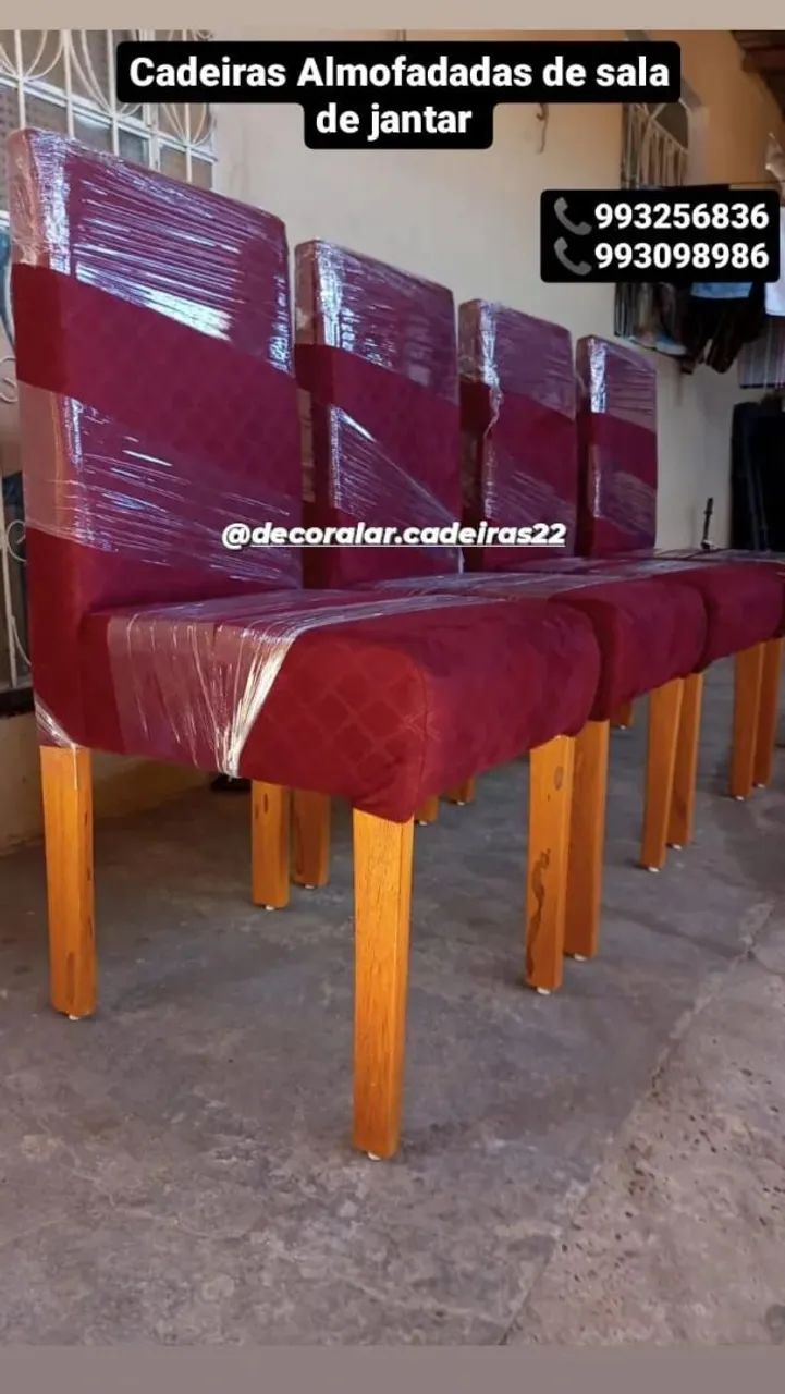 Conjunto de Cadeiras de Jantar de madeira  - todas cores  - Estofadas - Foto 5