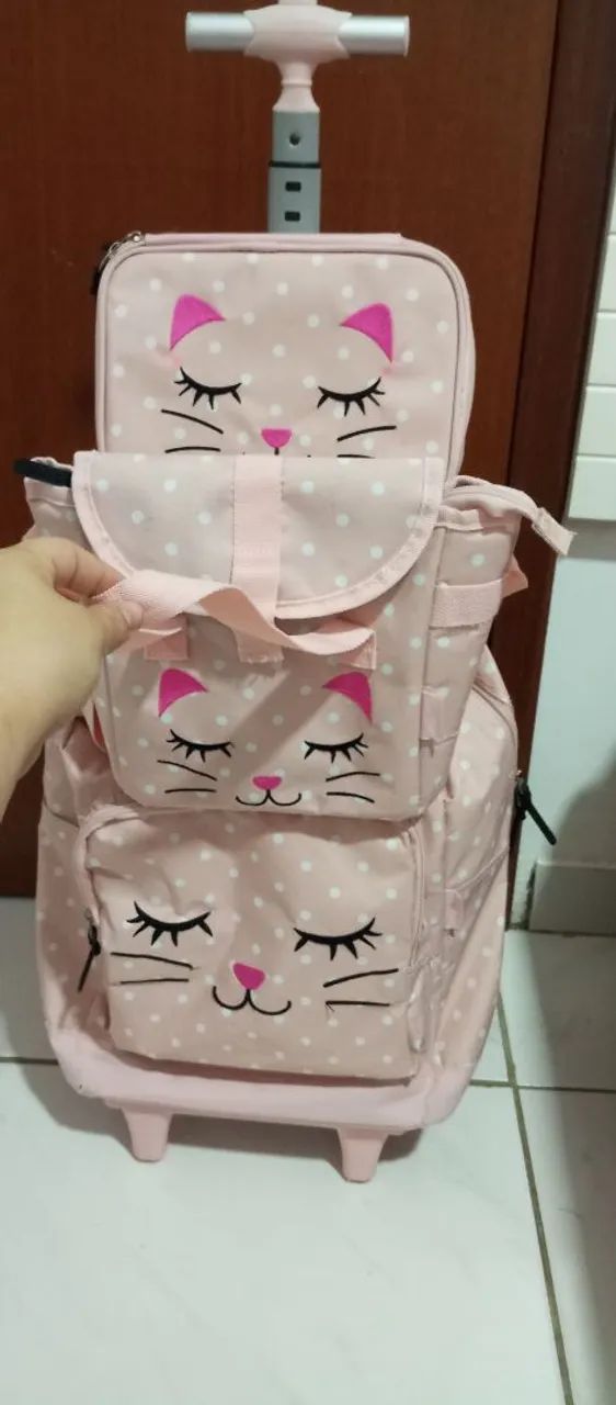 Kit completo UP4YOU infantil com rodinhas - gatinha - Foto 3