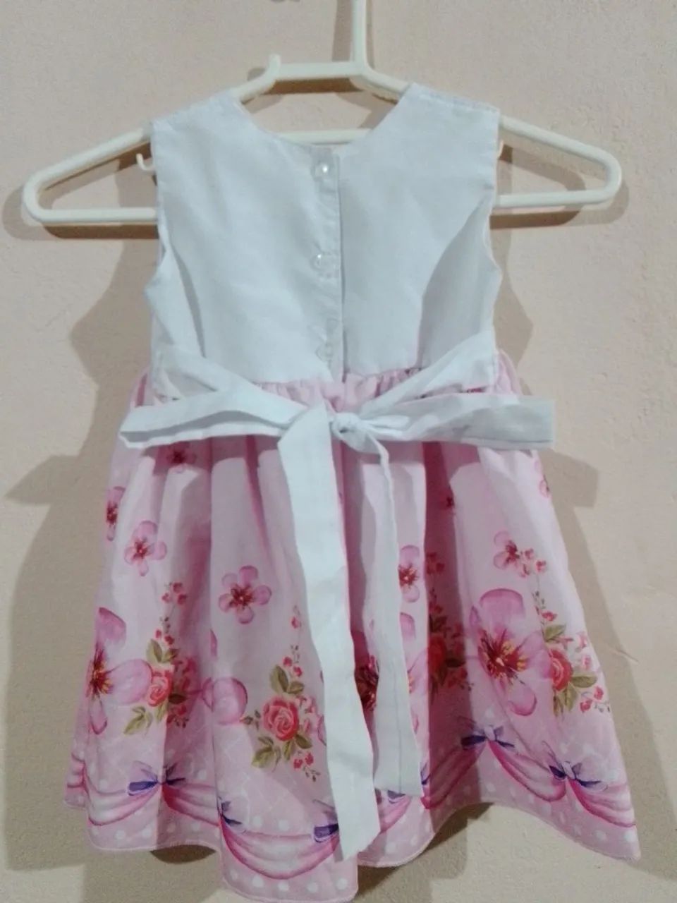 Vestido Infantil 2 Anos - Rosa com Flores - Foto 4