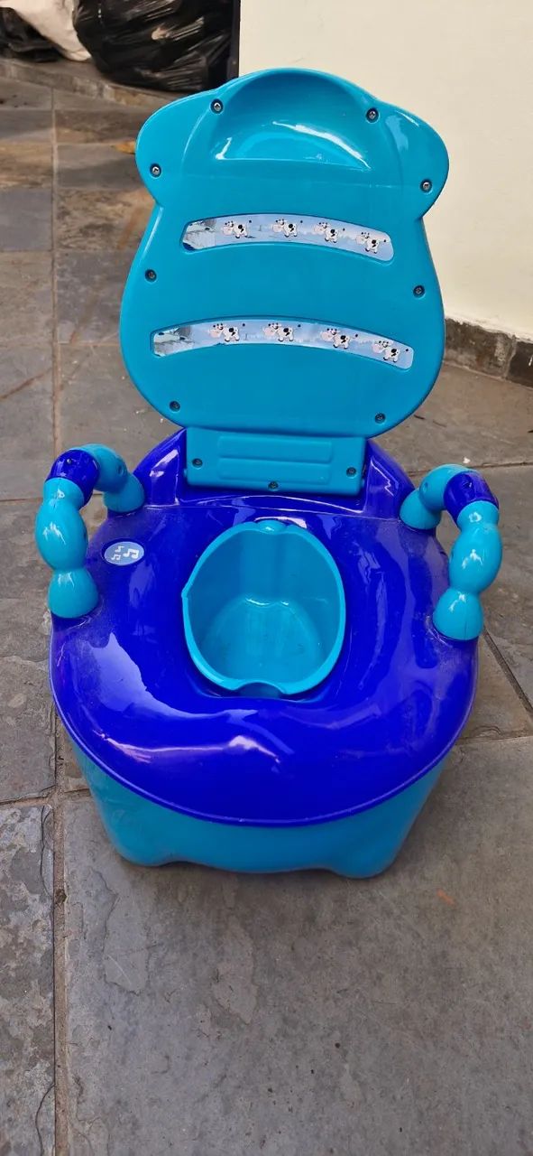 Penico pinico troninho infantil ideal para desfralde azul urso - Foto 2