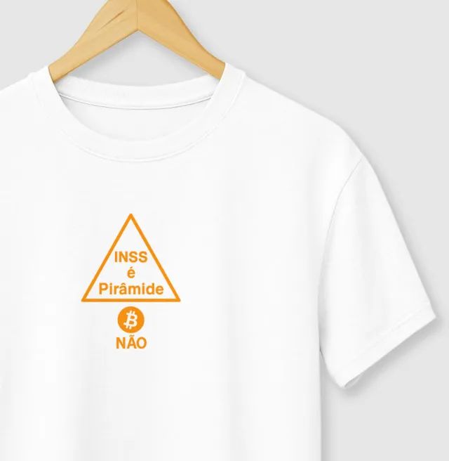 Camiseta INSS é pirâmide Bitcoin não - Camisa Estampada Criptomoedas - Foto 2