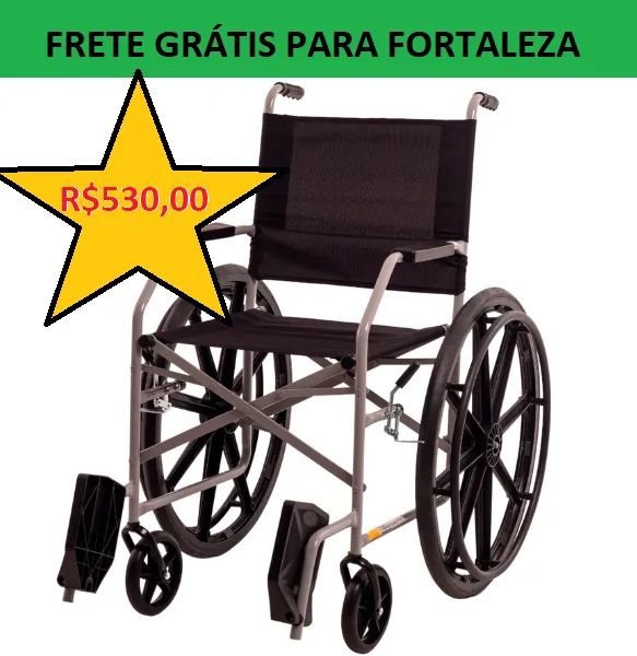 Cadeira de Rodas 80KG - Novas Embaladas (Fazemos Entrega + Garantia + Nf)
