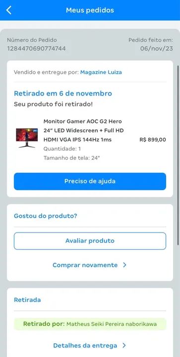 MONITOR GAMER 144 HZ - AOC G2 HERO - 24 POLEGADAS - - Foto 5