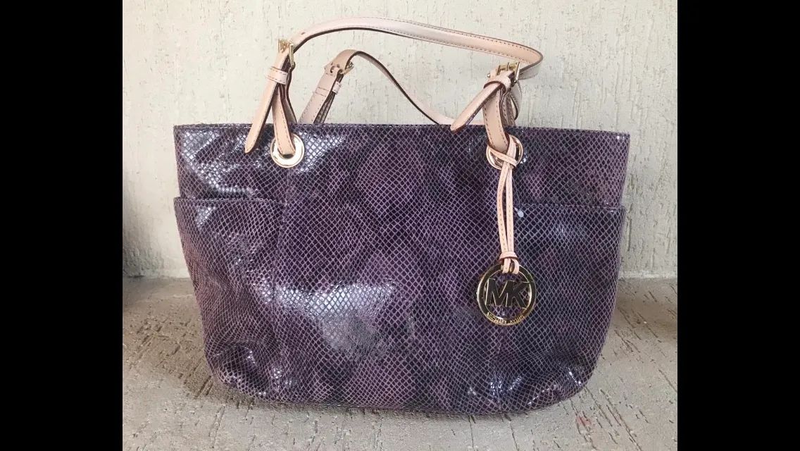 Bolsa Michael Kors Jet Set Top Zip Cor Purple  Original- Nova 