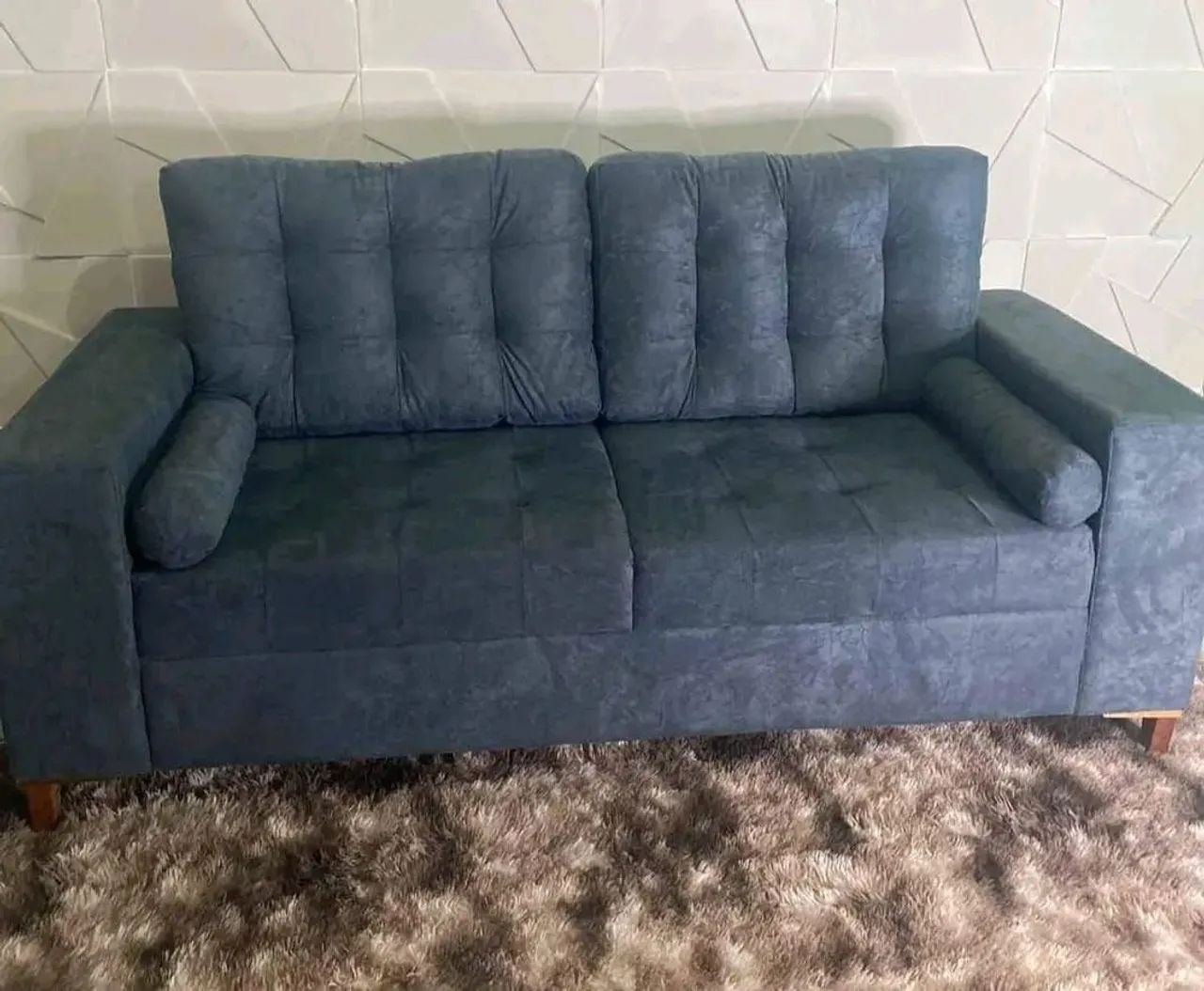 Sofá 2 lugares em suede retrô  - Foto 3