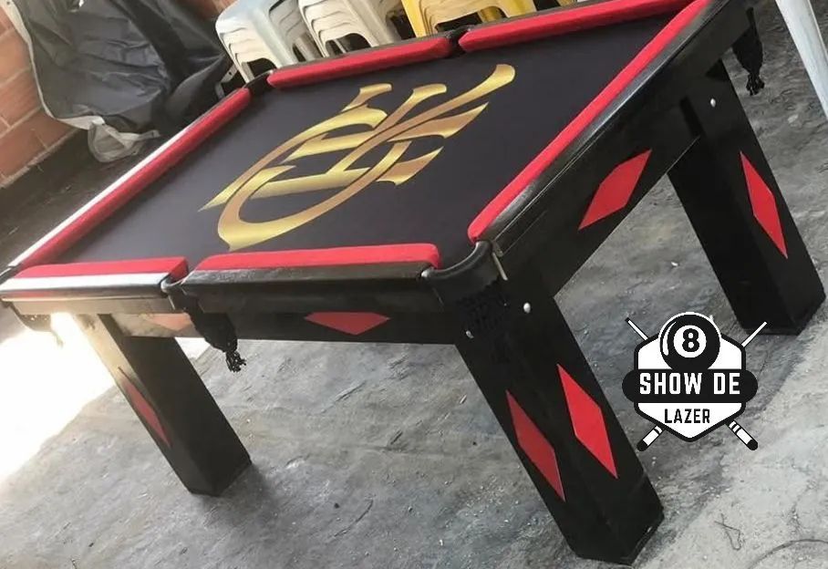 Sinuca Tipo Bilhar Personalizada Fla CRF Dourado Coloque Teu Nome - Foto 4