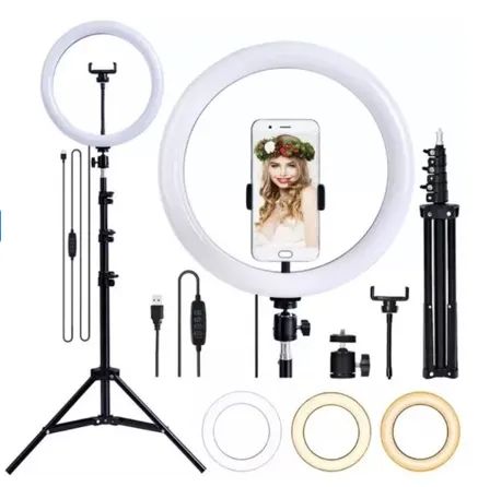 Iluminador Ring Light 12 Polegadas 30cm Tripé De 2,10 m e Suporte para Celular z1047