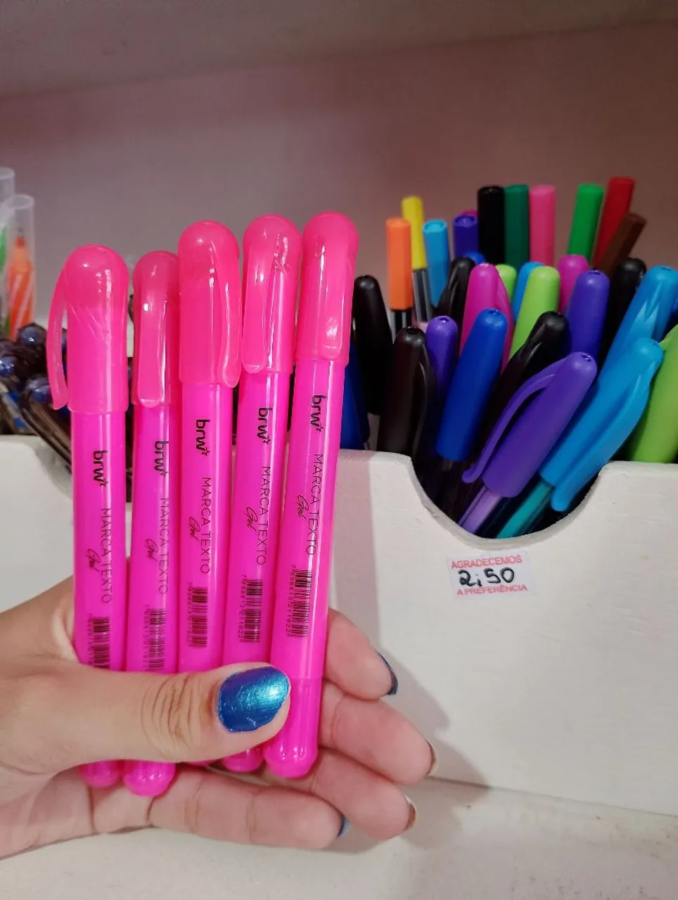 Marcadores de Texto BRW Rosa Neon