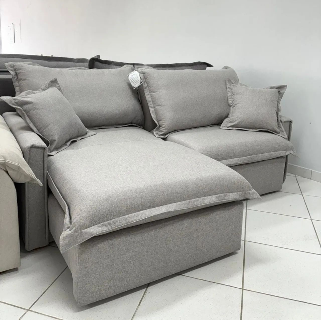 Sofá cama zero caixaria Braços slim linho real premium  