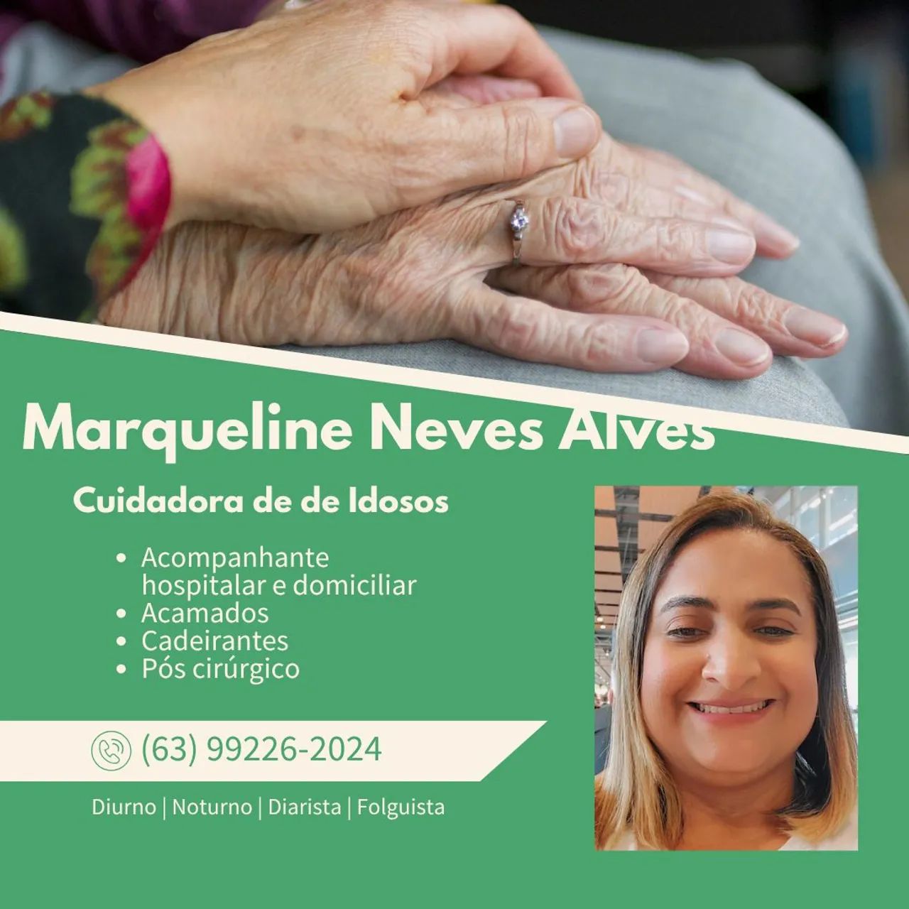 Acompanhante hospitalar e cuidadora