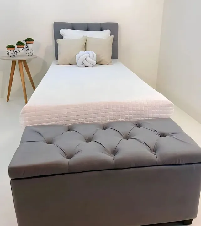 Baú Decorativo Cinza para Quarto