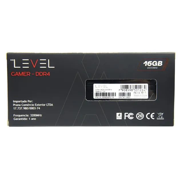 Memória Hi Level para PC, 3200MHz, DDR4 U-DIMM, CL22, LVL3200MPC/16 16GB - Foto 2