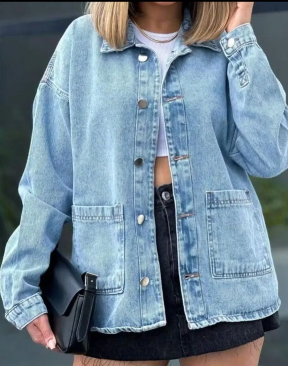 Jaqueta Jeans Oversized Feminina